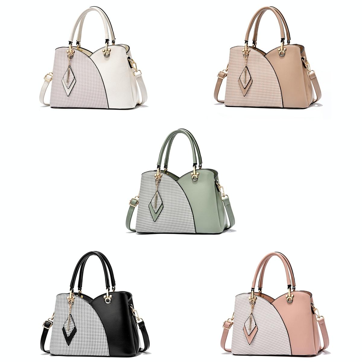 Spacious Texture Handbag - Large Capacity - Khaki