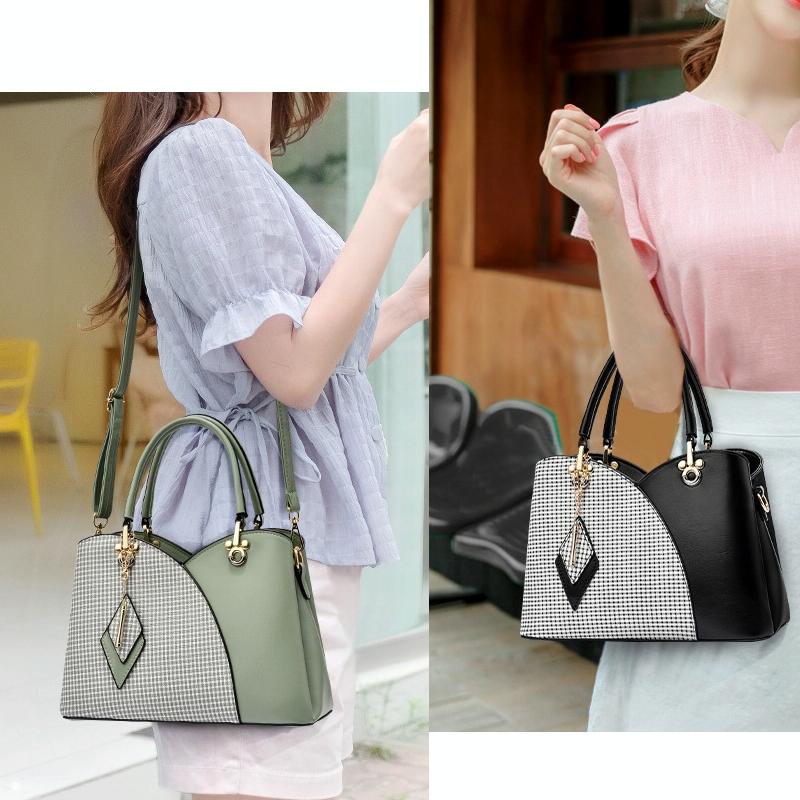 Spacious Texture Handbag - Large Capacity - Khaki