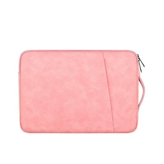 13.3 Inch Sheepskin Notebook Inner Bag - Natural - Pink