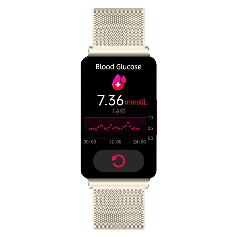 Smart Health Monitoring Watch With Colour Screen - Gold