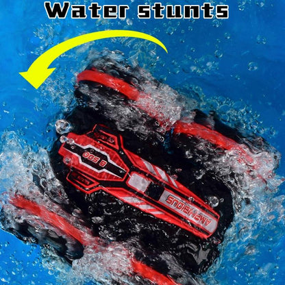 Amphibious Stunt Rc Car - Double-sided Rolling - 2.4g - Electric - Kids' Toy - Green