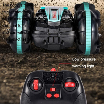 Amphibious Stunt Rc Car - Double-sided Rolling - 2.4g - Electric - Kids' Toy - Green
