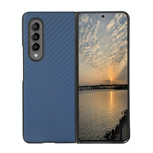 For Samsung Galaxy z Fold4 5G Carbon Fiber Texture Leather Phone Case - Pu Material - Red