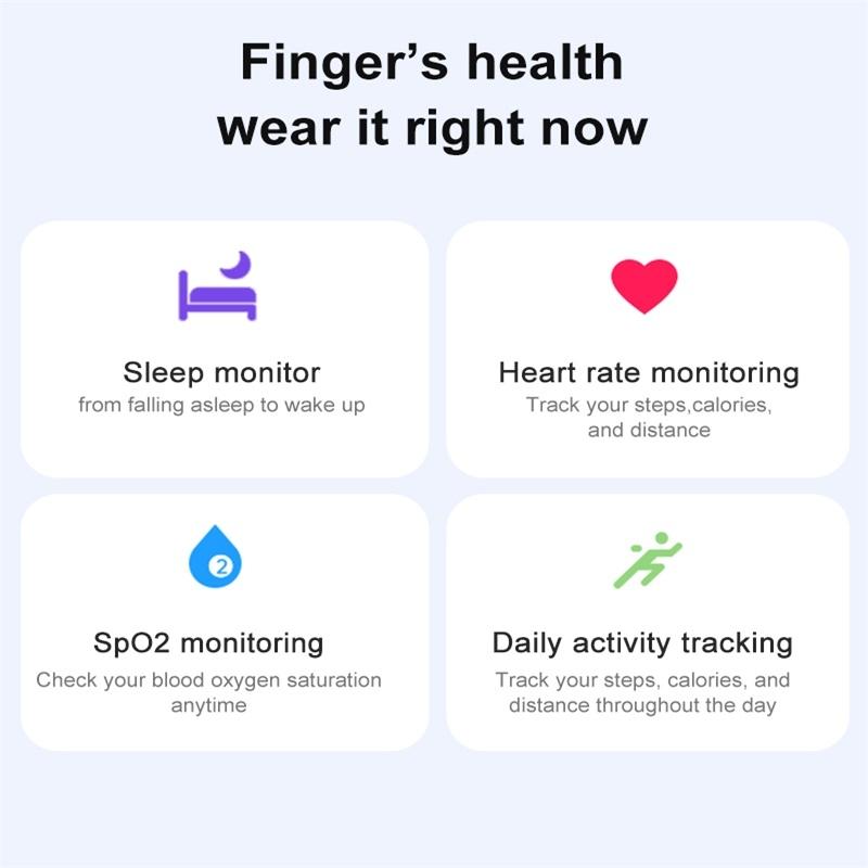 Smart Ring With Heart Rate Blood Oxygen & Sleep Monitoring - Size 10 - Gold