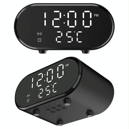 15W Wireless Charger With Mirror & Clock - White