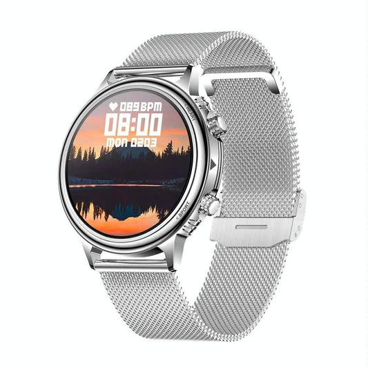 Smart Steel Watch With Colour Screen - Gold