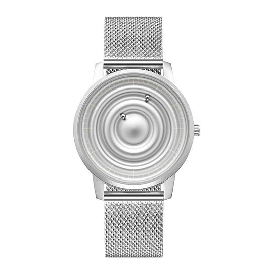 Stainless Steel Men Quartz Watch with Magnetic Strap - 40mm - Silver