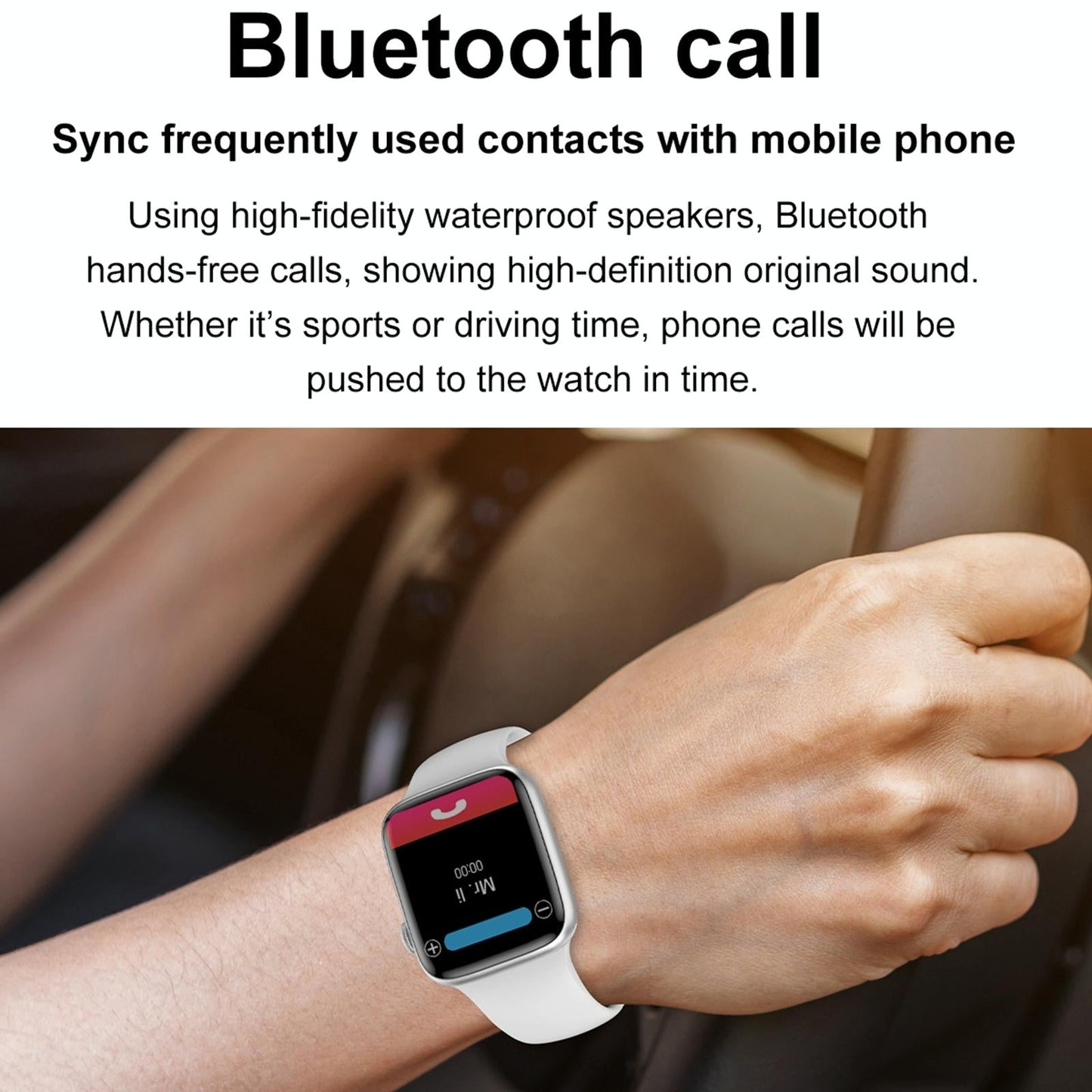 1.9 Inch Tft Screen Smart Watch Support Bluetooth Call / Menstrual Cycle Reminder - Black