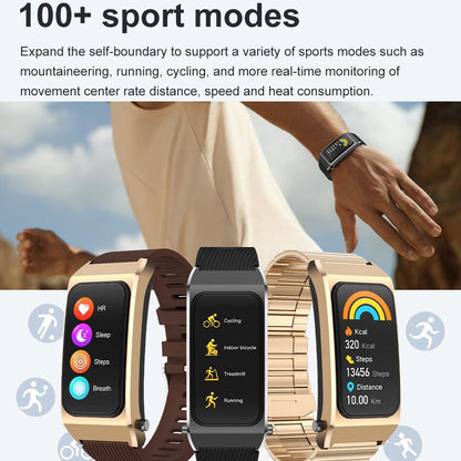 1.98 Inch 2 In 1 Bluetooth Earphone Smart Watch With Ecg & Nfc Support - Brown