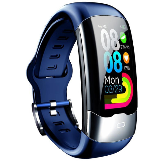 Smart Bracelet With Heart Rate And Blood Glucose Monitoring - Tft Hd - Blue