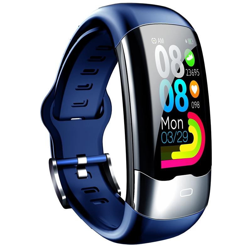 Smart Bracelet With Heart Rate And Blood Glucose Monitoring - Tft Hd - Blue