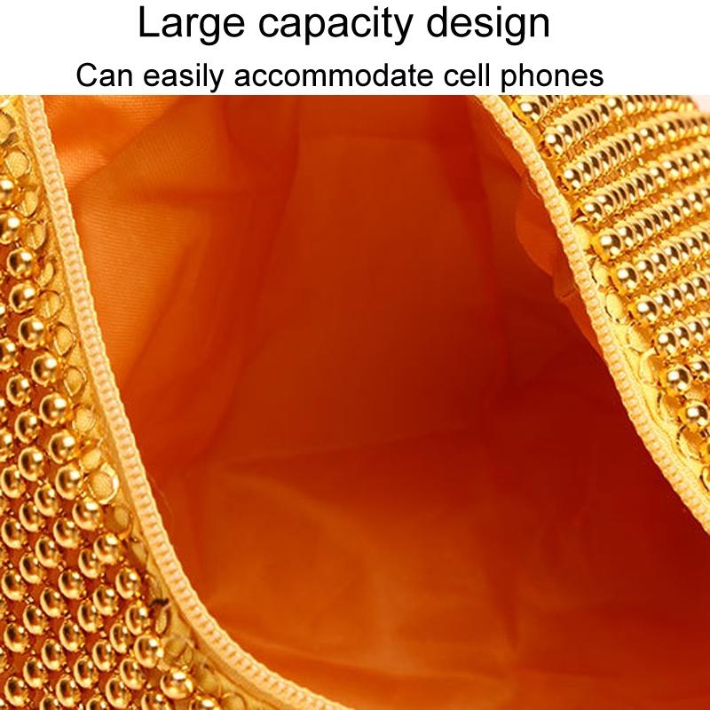 Soft Beaded Ladies Clutch Bag for Banquets - Gold