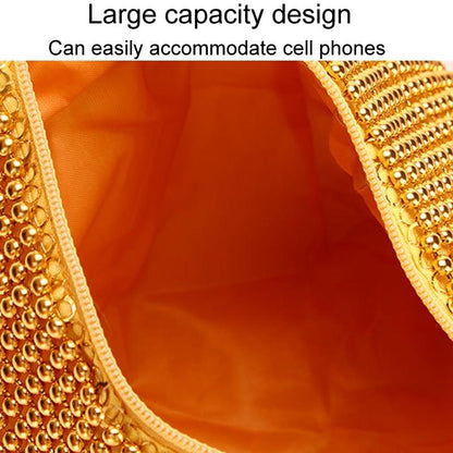 Soft Beaded Ladies Clutch Bag for Banquets - Gold