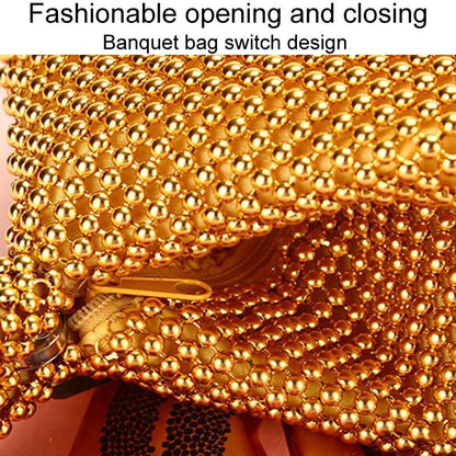Soft Beaded Ladies Clutch Bag for Banquets - Gold