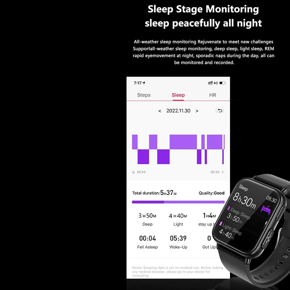 1.91 Inch Waterproof Smart Watch With Ai Diagnosis & Health Monitoring - Brown