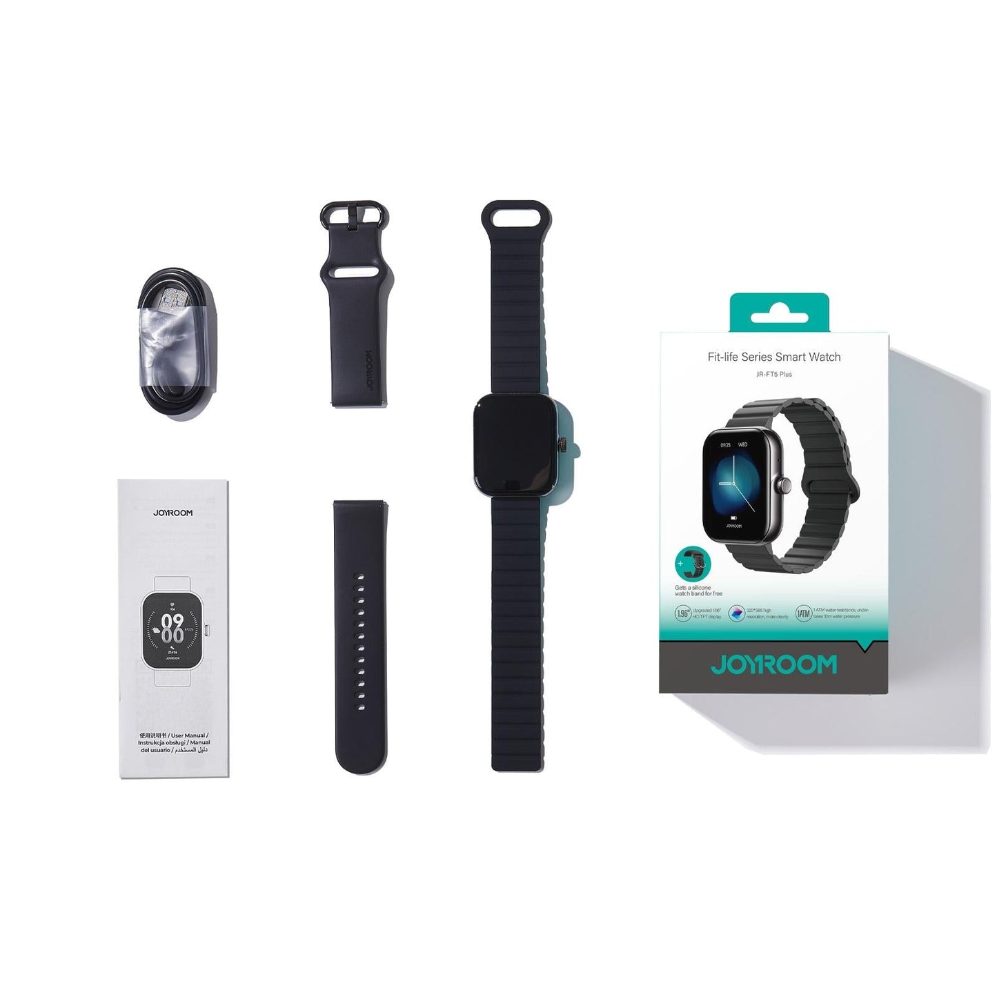 1.96 Screen Inch Smart Watch With Bt Call & Heart Rate - Graphite Black