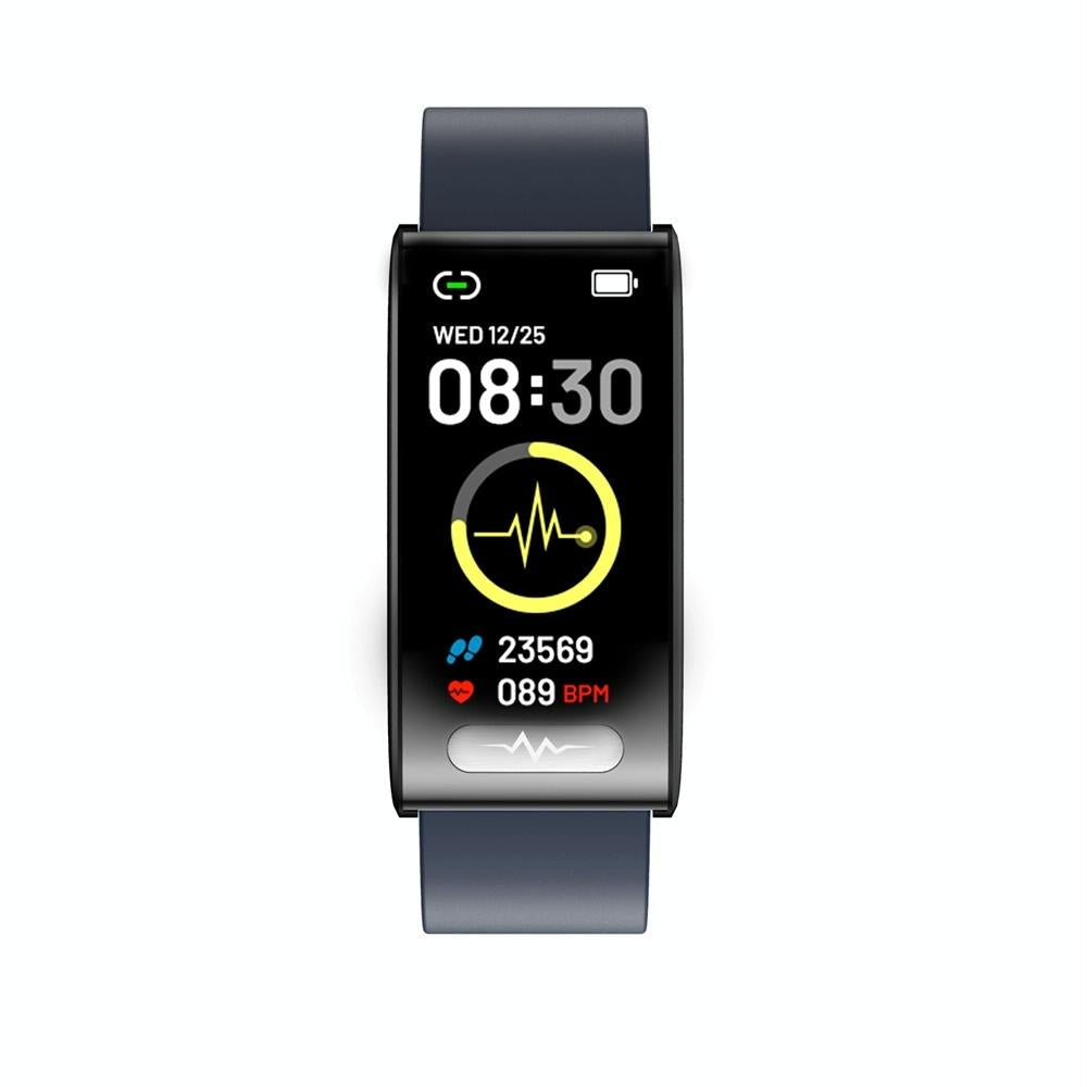 Smart Watch With Heart / Bp / Oxygen / Sugar Monitoring Silicone Strap Colour Screen - Blue