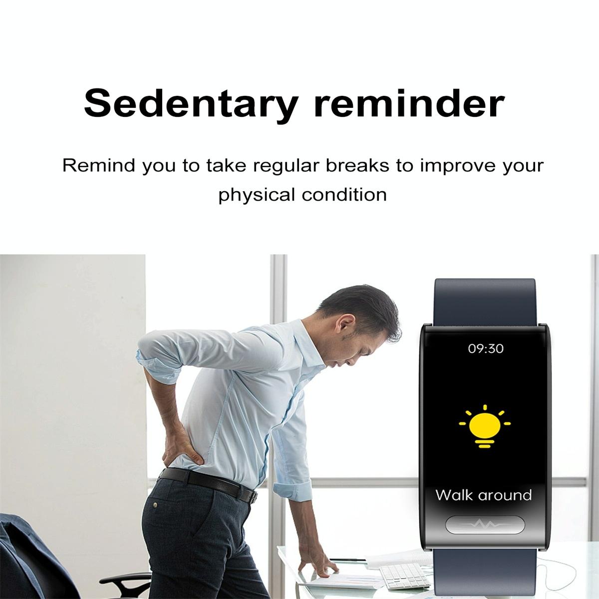 Smart Watch With Heart / Bp / Oxygen / Sugar Monitoring Silicone Strap Colour Screen - Blue