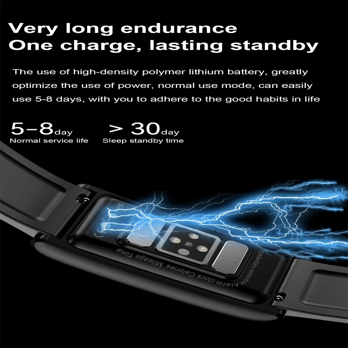 Smart Watch With Heart / Bp / Oxygen / Sugar Monitoring Silicone Strap Colour Screen - Blue