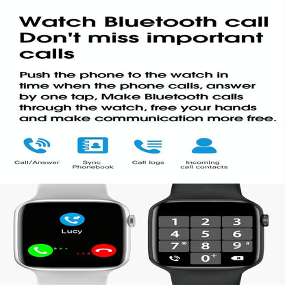 1.75 Inch Ips Smart Watch Waterproof Temp / Heart / Bp / Sleep Monitoring - White