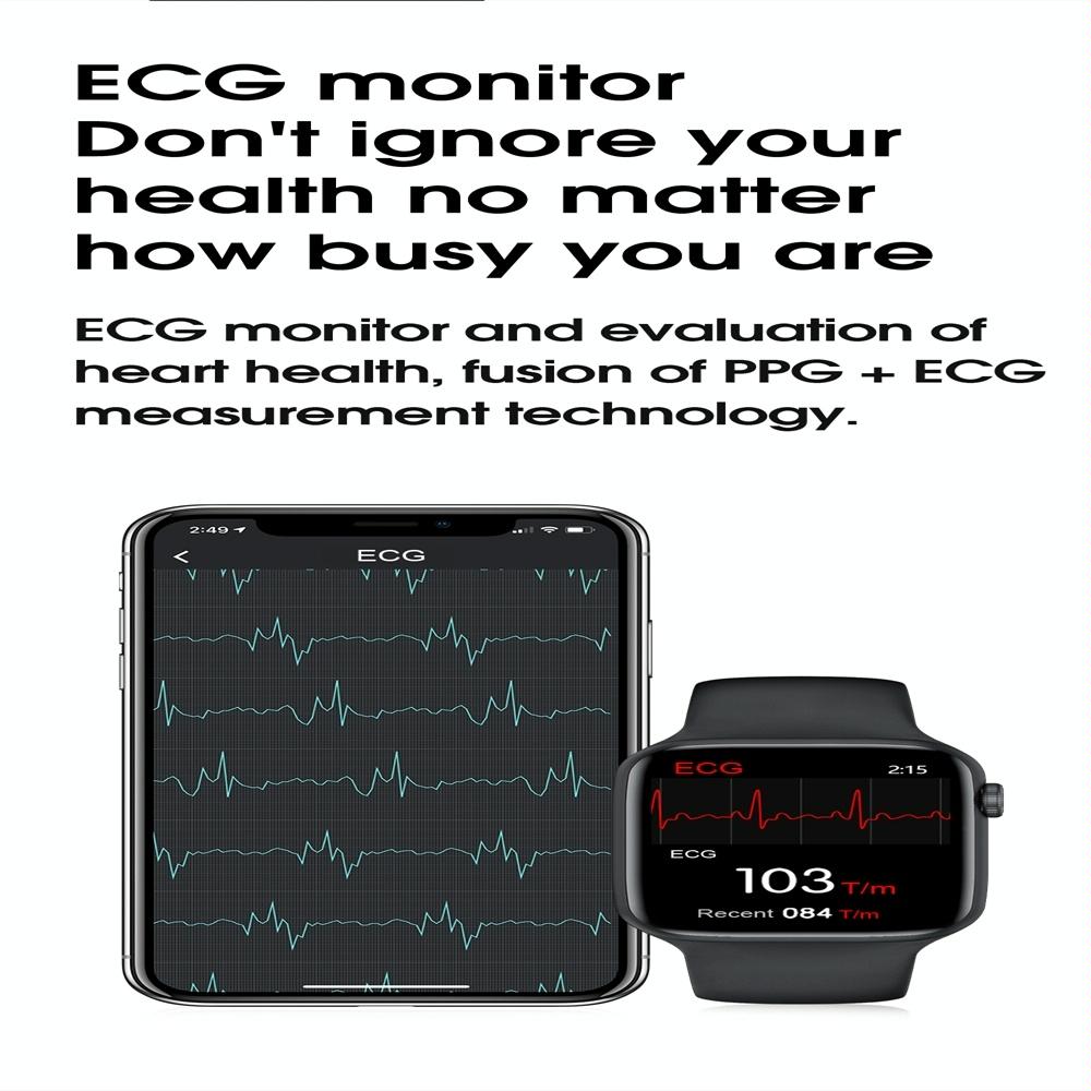 1.75 Inch Ips Smart Watch Waterproof Temp / Heart / Bp / Sleep Monitoring - White