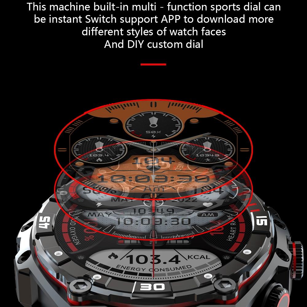 1.43 Inch Amoled Screen Smart Watch Supports Bluetooth Call / Blood Oxygen Detection - Orange