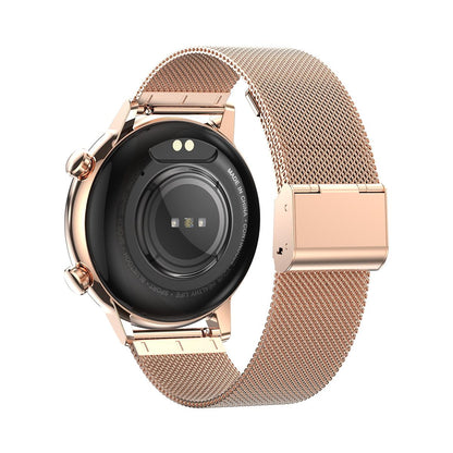 1.1 Inch Smart Stainless Steel Band Watch Support Bluetooth Call / Blood Oxygen Monitoring - Black
