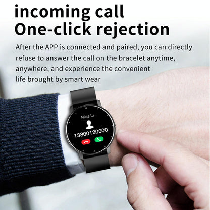 1.28 Inch Touch Screen Ip67 Waterproof Smart Watch Support Blood Pressure Monitoring / Sleep Monitoring / Heart Rate Monitoring - Blue