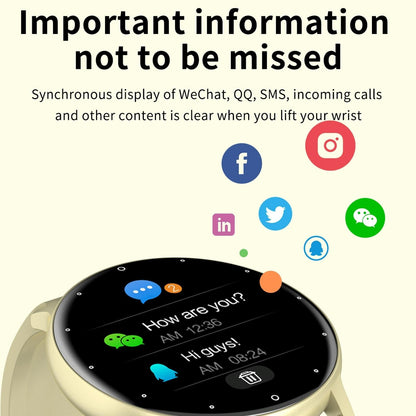 1.28 Inch Touch Screen Ip67 Waterproof Smart Watch Support Blood Pressure Monitoring / Sleep Monitoring / Heart Rate Monitoring - Blue