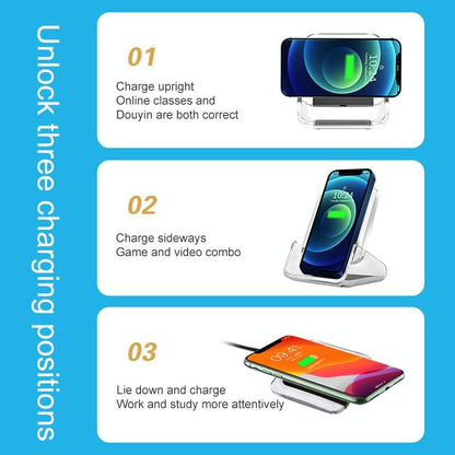 10W 3 In 1 Vertical Wireless Charger - White