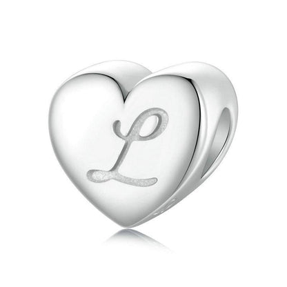 925 Sterling Silver Platinum Plated Love Letters Diy Beads In - O