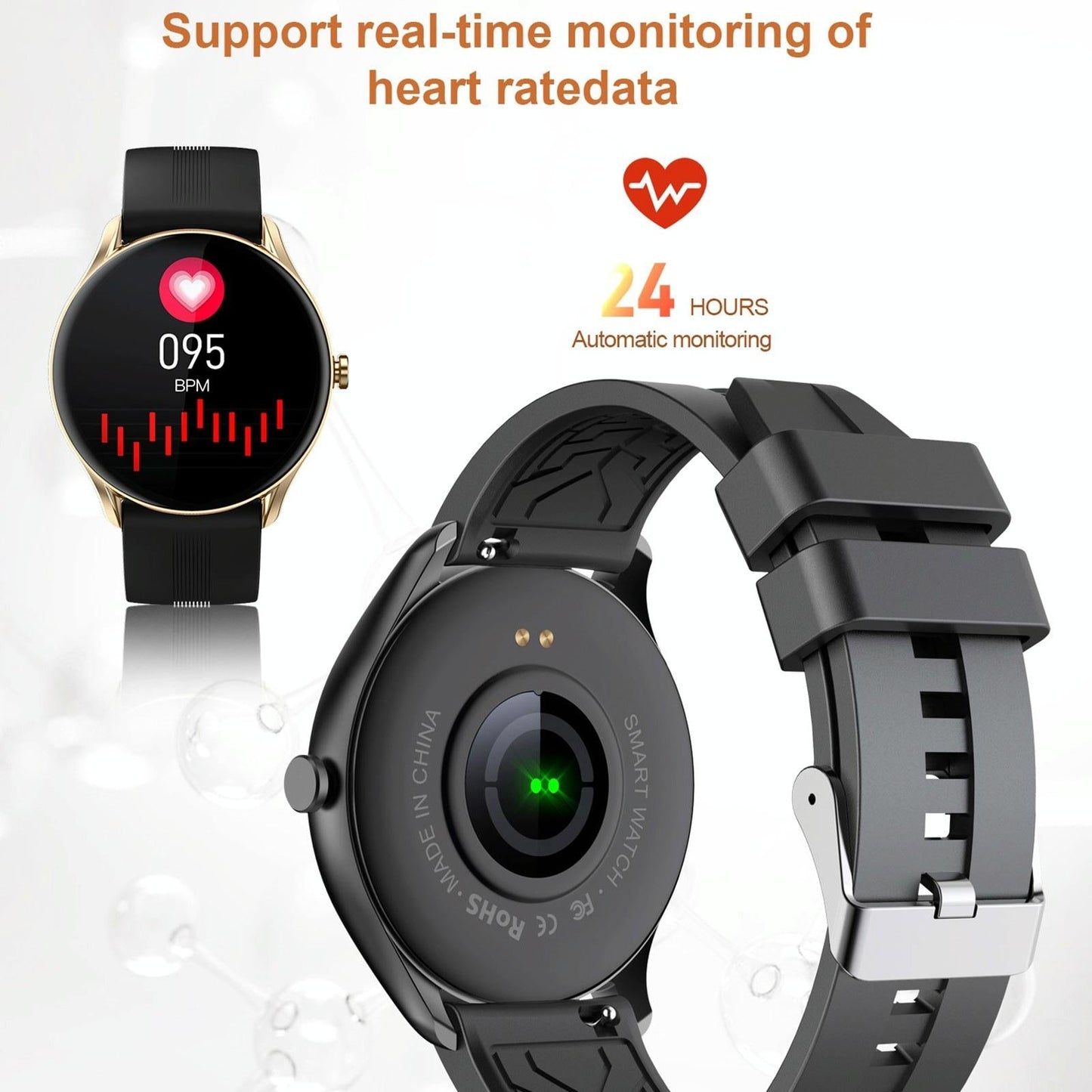 Smart Wristband With Sleep And Heart Monitoring Options - Rose Gold
