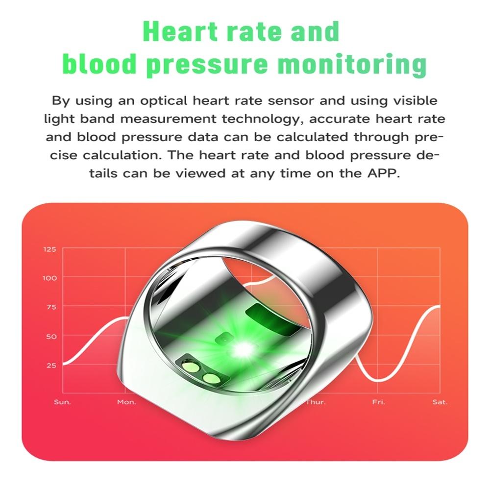 Smart Ring With Heart Rate Blood Oxygen Sleep And Remote Photography Support - Green