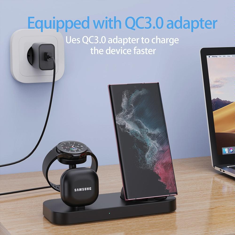 4 In 1 Type C Charging Stand For Samsung Watch And Galaxy Buds - Black