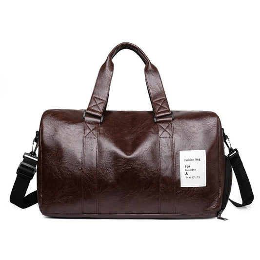 Compact Travel Bag with Shoe Storage - Brown