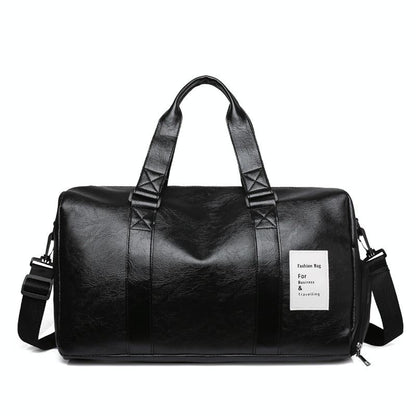 Compact Travel Bag with Shoe Storage - Brown