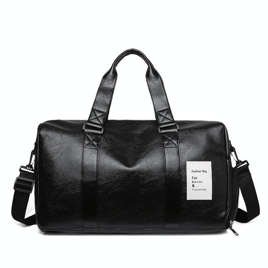 Compact Travel Bag with Shoe Storage - Brown