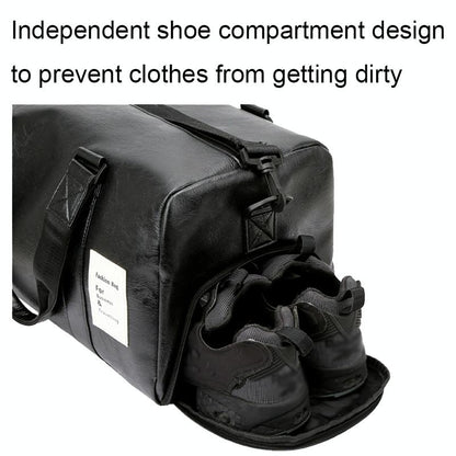 Compact Travel Bag with Shoe Storage - Brown