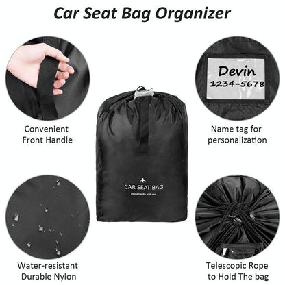 Travel Bag for Car Seat Stroller Wheelchair Storage - Black