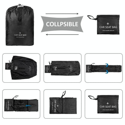 Travel Bag for Car Seat Stroller Wheelchair Storage - Black