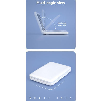 Foldable Desk Calendar Clock With Wireless Charger & Alarm - White