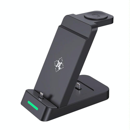18W 3 In 1 Wireless Charger Stand For Iphone & Apple Watch - White
