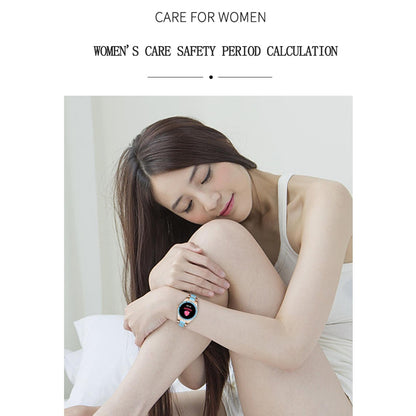 Smart Bracelet With Touch Screen Heart Monitoring Voice Control And Cycle Reminder - Pink