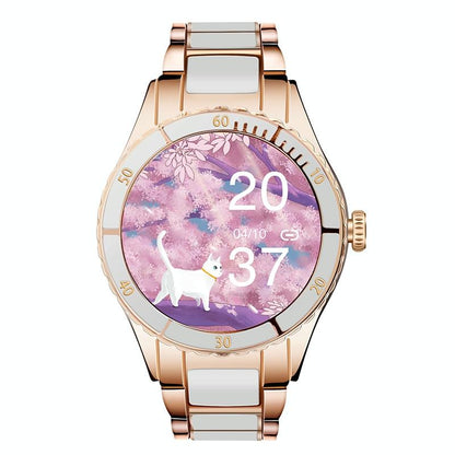 Smart Bracelet With Touch Screen Heart Monitoring Voice Control And Cycle Reminder - Pink