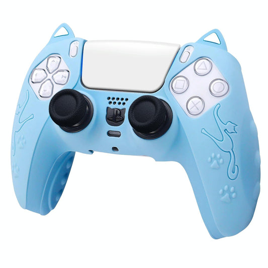 Silicone Cat Ear Gamepad Cover for Sony Ps5 - Blue