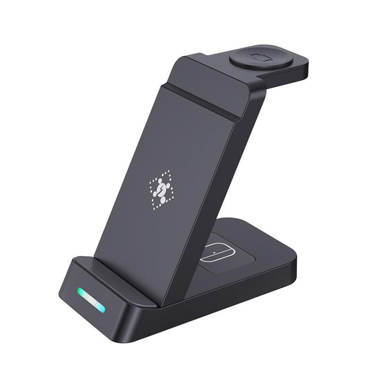 15W Qi Wireless Charger Stand For Iphone Iwatch Airpods - White
