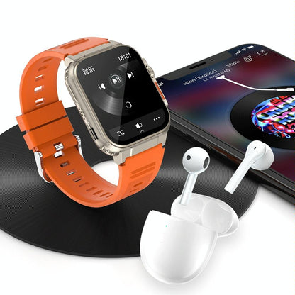 Ip68 Waterproof Bluetooth Smart Watch Health Monitor - Orange