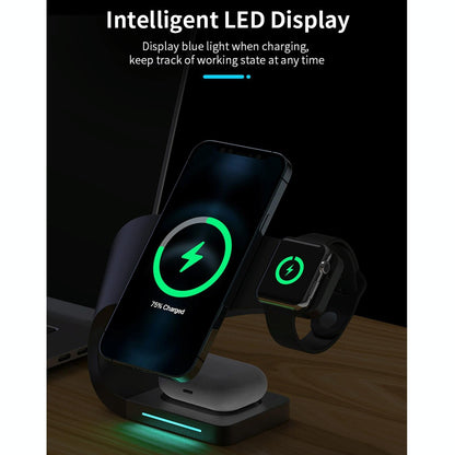 4 In 1 Magnetic Wireless Charger For Iphone Iwatches Airpods - White
