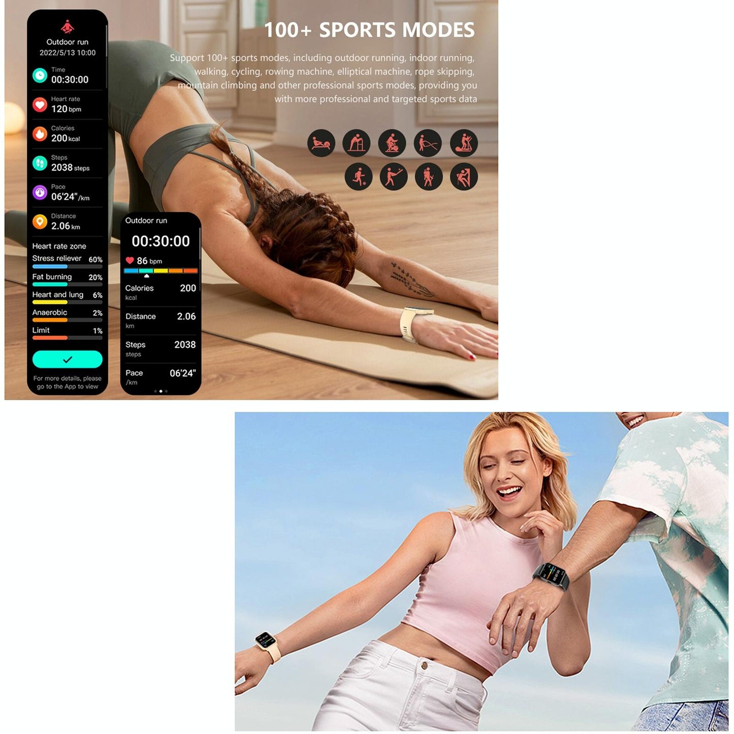 1.83 Inch Bt5.2 Smart Sport Watch Support Sleep / Heart Rate / Blood Oxygen / Temperature / Heart Sugar / Blood Pressure Health Monitor - Gold