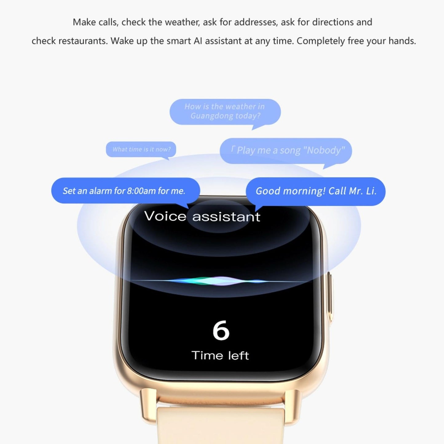 1.83 Inch Bt5.2 Smart Sport Watch Support Sleep / Heart Rate / Blood Oxygen / Temperature / Heart Sugar / Blood Pressure Health Monitor - Gold